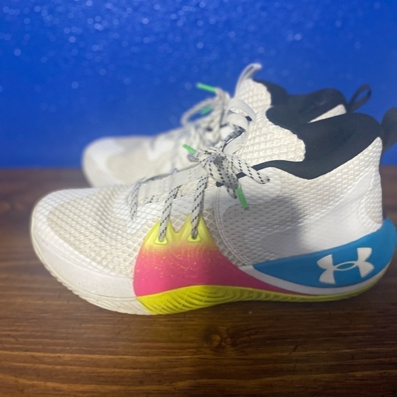 Under Armour White and Blue Athletic Shoes
